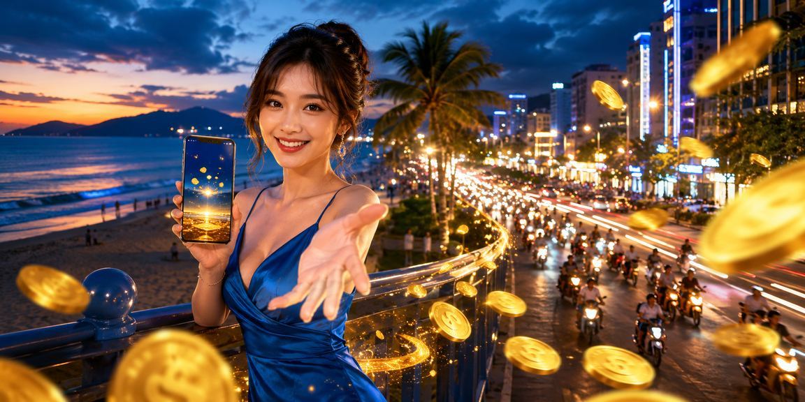 Bãi biển Đà Nẵng minh họa dùng voucher casino trên điện thoại